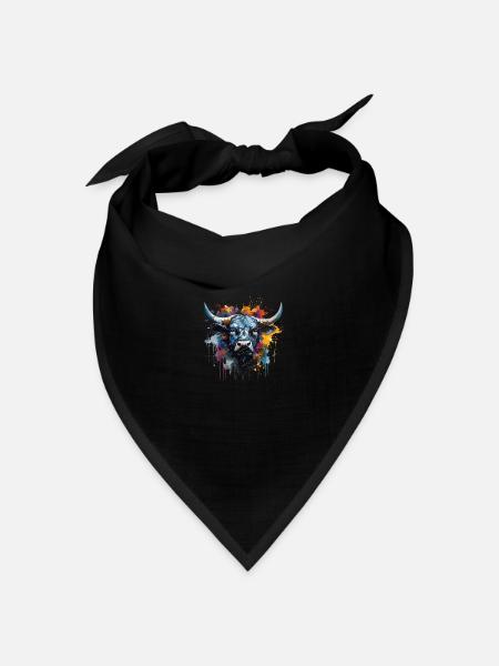 Kampfkuh, Schweizer Walliser Herdenskuh - Bandana Dreieckstuch - Schwarz