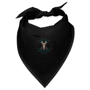 Rentier-Rebell auf der Flucht - Bandana Dreieckstuch - Schwarz - Vorne