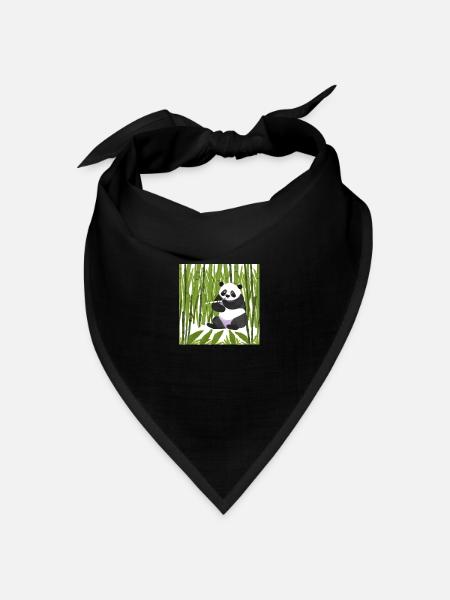 Bambuspanda - Bandana Dreieckstuch - Schwarz