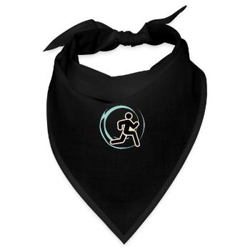 Laufendes Symbol - Bandana Dreieckstuch - Schwarz - Vorne