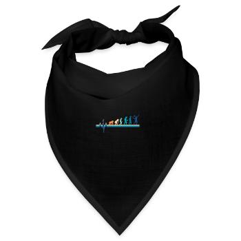 Evolution Tennis Heartbeat-Retro Tennis - Bandana Dreieckstuch - Schwarz - Vorne