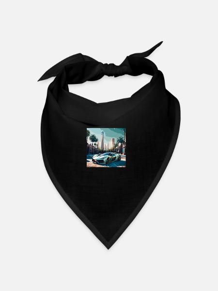 Race car in Miami (Miami Collection) - Bandana Dreieckstuch - Schwarz