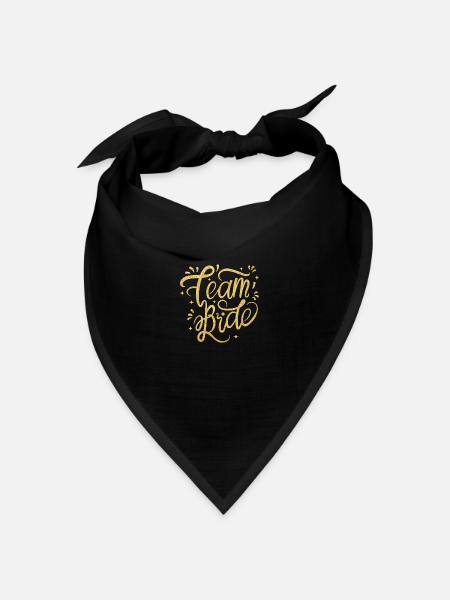 Team Bride ganz in Gold für deinen JGA - Bandana Dreieckstuch - Schwarz