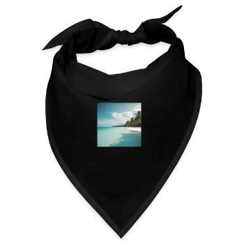 Tropisches Paradies - Bandana Dreieckstuch - Schwarz - Vorne