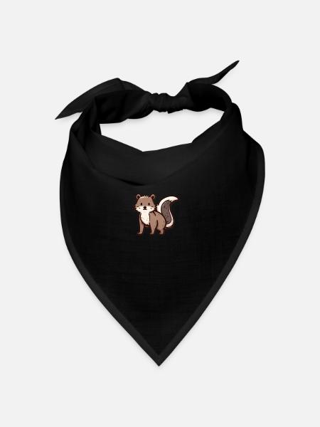 Braunes süßes Stinktier - Bandana Dreieckstuch - Schwarz