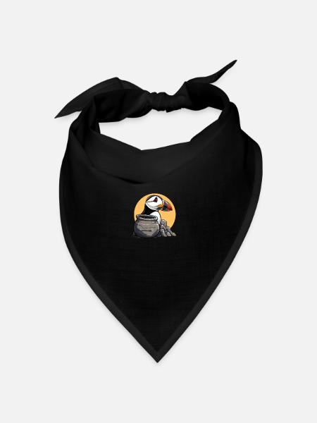 Papageientaucher - Bandana Dreieckstuch - Schwarz