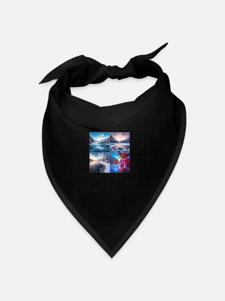 Weihnachten am See - Bandana Dreieckstuch - Schwarz