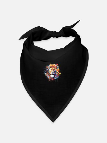 Löwe Tier Freiheit Welt Wildlife Wonder Abstrakt - Bandana Dreieckstuch - Schwarz