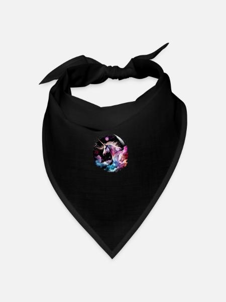 Magisches Einhorn - Bandana Dreieckstuch - Schwarz