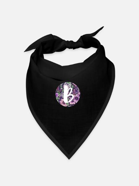 Buchstabe B - Bandana Dreieckstuch - Schwarz