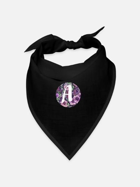Buchstabe A - Bandana Dreieckstuch - Schwarz