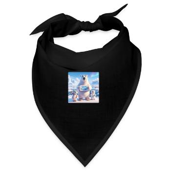 Eisbär Familie - Bandana Dreieckstuch - Schwarz - Vorne