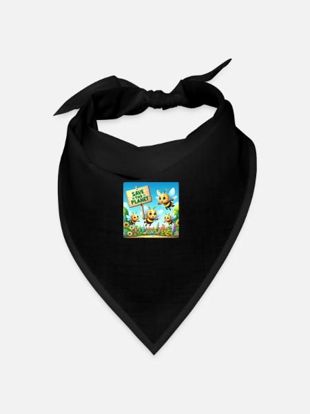 Bienen Familie - Bandana Dreieckstuch - Schwarz