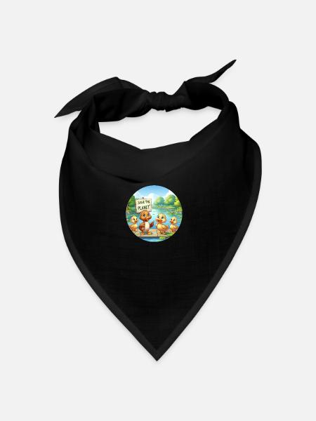 Enten Familie - Bandana Dreieckstuch - Schwarz