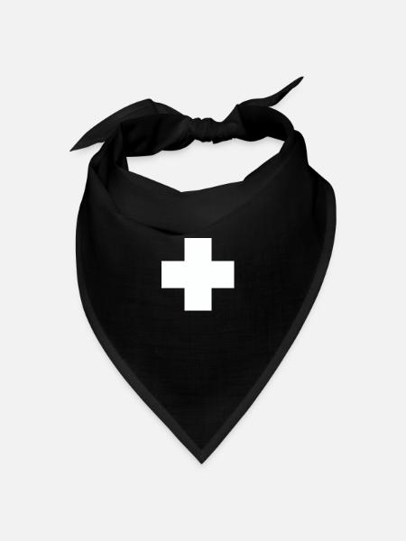 SWISS Fahnenkreuz - Bandana Dreieckstuch - Schwarz