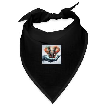 Elefanten Liebe, erhalten und schützen. - Bandana Dreieckstuch - Schwarz - Vorne