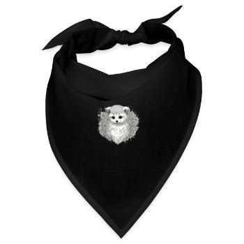 Weißer Fuchs - Bandana Dreieckstuch - Schwarz - Vorne