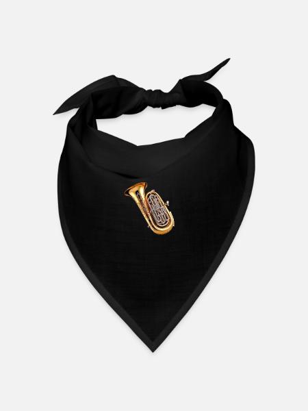 Die Tuba ist ein tiefes Blechblasinstrument - Bandana Dreieckstuch - Schwarz