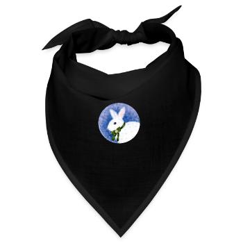 Winter Hase - Bandana Dreieckstuch - Schwarz - Vorne