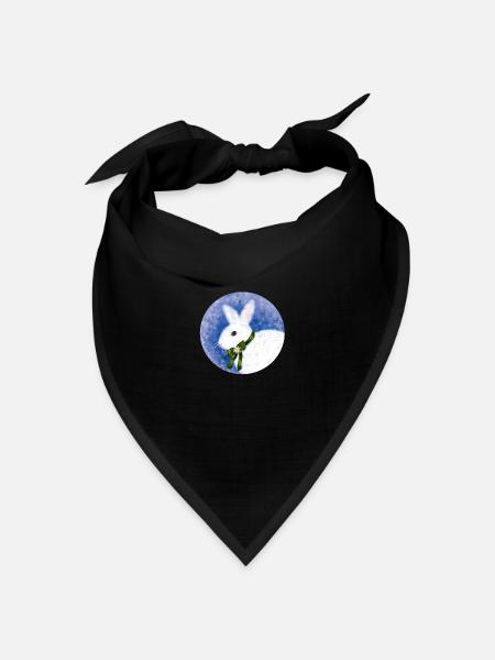 Winter Hase - Bandana Dreieckstuch - Schwarz