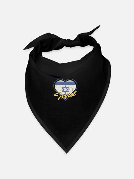 Jerusalem Davidstern Israel Flagge - Bandana Dreieckstuch - Schwarz