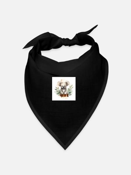 Entzückendes Koala-Clipart - Bandana Dreieckstuch - Schwarz