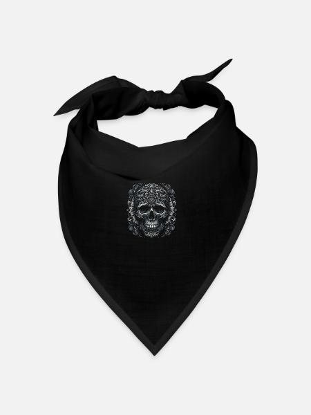 Komplizierter Akanthus - Bandana Dreieckstuch - Schwarz