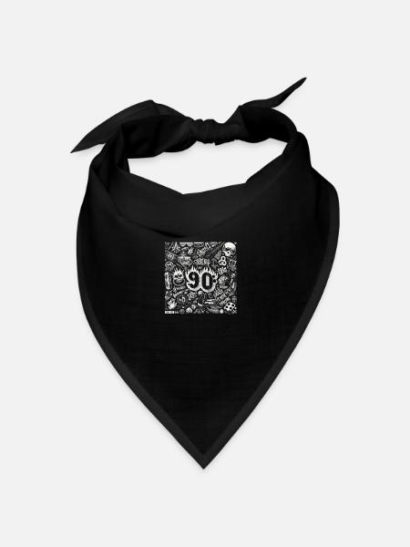 Stilikonen der 90er Jahre - Bandana Dreieckstuch - Schwarz