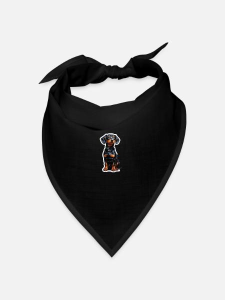 Dackel - Bandana Dreieckstuch - Schwarz