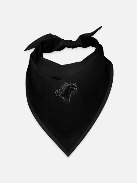 Schwarzer Panther , Schwarze Katze, Katzenbild - Bandana Dreieckstuch - Schwarz