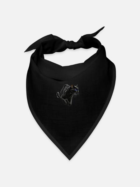 Schwarzer Panther , Schwarze Katze, Katzenbild - Bandana Dreieckstuch - Schwarz