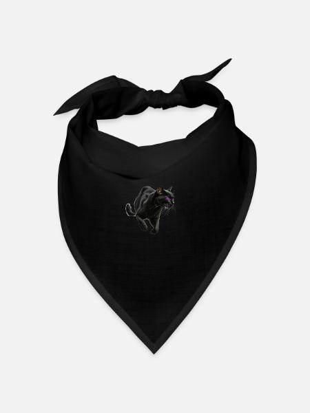 Schwarzer Panther , Schwarze Katze, Katzenbild - Bandana Dreieckstuch - Schwarz
