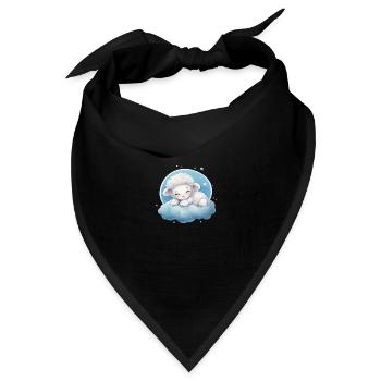 Süßes schlafendes Schaaf für Babys und Kinder - Bandana Dreieckstuch - Schwarz - Vorne