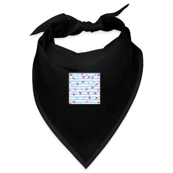 Kirsche Muster Cherry Pattern - Bandana Dreieckstuch - Schwarz - Vorne