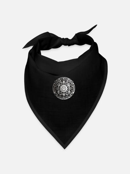 Mandala - Bandana Dreieckstuch - Schwarz