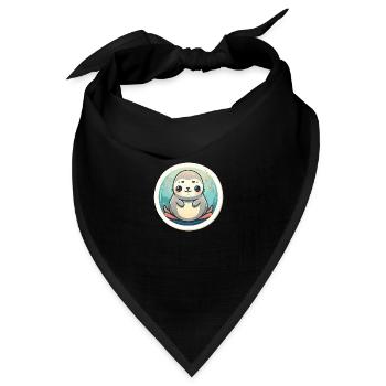 Seal Liebhaber - Bandana Dreieckstuch - Schwarz - Vorne