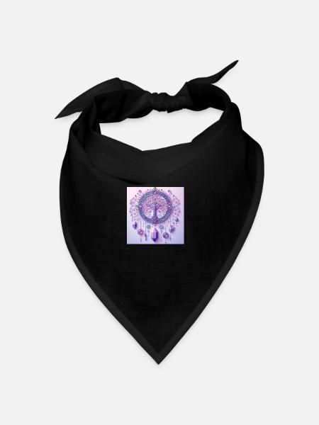Baum des Lebens. - Bandana Dreieckstuch - Schwarz