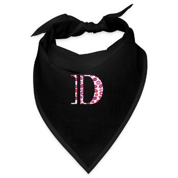 Buchstabe d Küsse - Bandana Dreieckstuch - Schwarz - Vorne