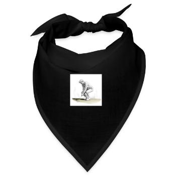 Golfspieler mit Minischläger - Bandana Dreieckstuch - Schwarz - Vorne