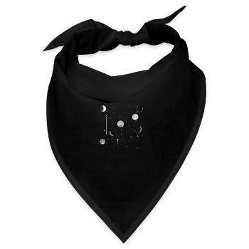 Himmelsastrologie des Mondes - Bandana Dreieckstuch - Schwarz - Vorne