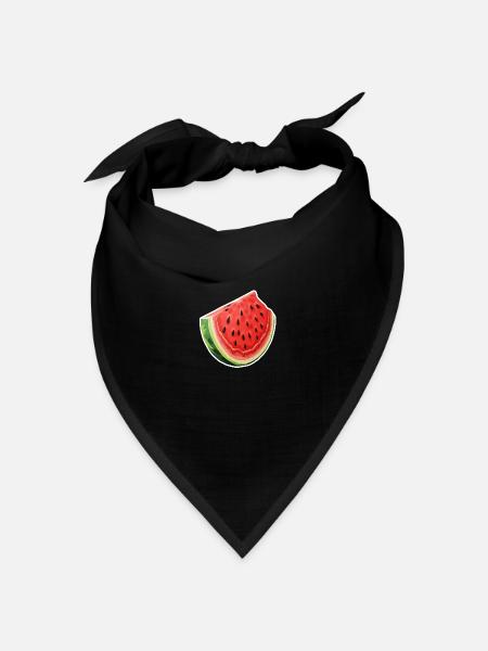 Wassermelone Scheibe - Bandana Dreieckstuch - Schwarz