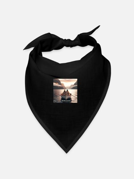 Pärchen Fjord - mentally I am here - Bandana Dreieckstuch - Schwarz