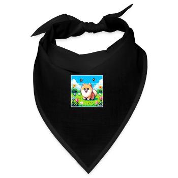 Pixel-Pom - Bandana Dreieckstuch - Schwarz - Vorne