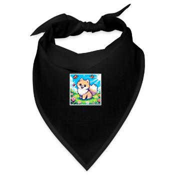 Pixel-Pom - Bandana Dreieckstuch - Schwarz - Vorne