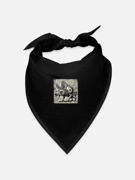 Cyborg im Phönix-Stil Steampunk Cyberpunk - Bandana Dreieckstuch - Schwarz