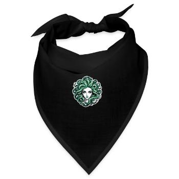 Medusa Griechische Mythologie Monster - Bandana Dreieckstuch - Schwarz - Vorne
