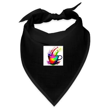 Kaffeetassen bunt 28 - Bandana Dreieckstuch - Schwarz - Vorne