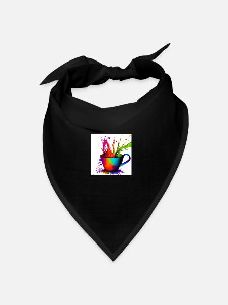 Kaffeetassen bunt 26 - Bandana Dreieckstuch - Schwarz