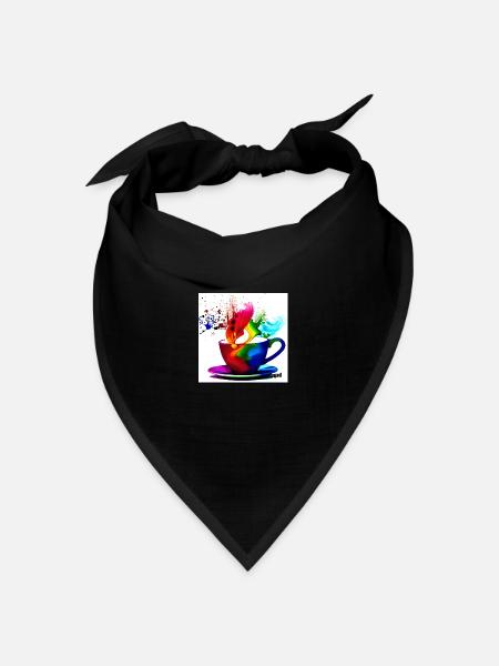 Kaffeetassen bunt 3 - Bandana Dreieckstuch - Schwarz