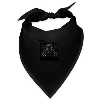 Cyborg mit Krallen und roten Augen auf dunklem HG - Bandana Dreieckstuch - Schwarz - Vorne